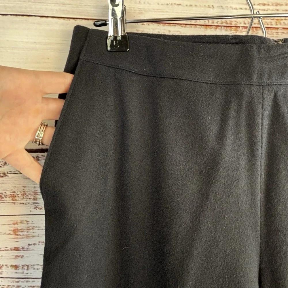 Anne Klein Wool/Cashmere Wide Leg Dress Pants 12 Navy Blue Timeless NWT